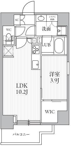 シーズンフラッツ滝野川(1LDK/2階)の間取り写真