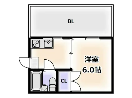 コーポ南住吉(1DK/5階)の間取り写真