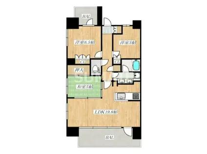 アデニウム新小岩(3LDK/6階)の間取り写真