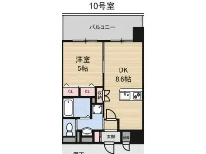 LUXE新大阪I(1DK/7階)の間取り写真