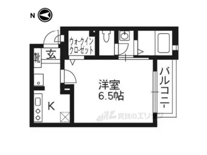 ラメール五条(1K/1階)の間取り写真