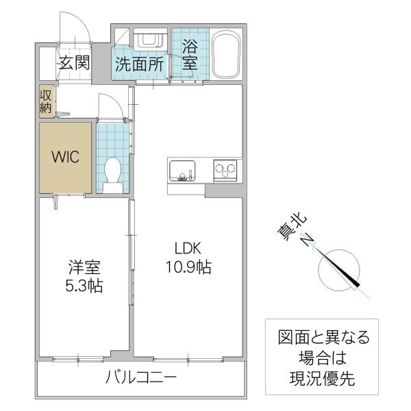 ヴィアソーレ(1LDK/2階)の間取り写真