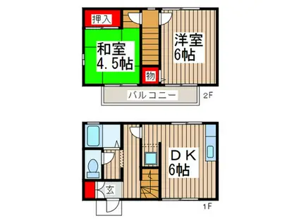 メゾンアローム(2DK/1階)の間取り写真