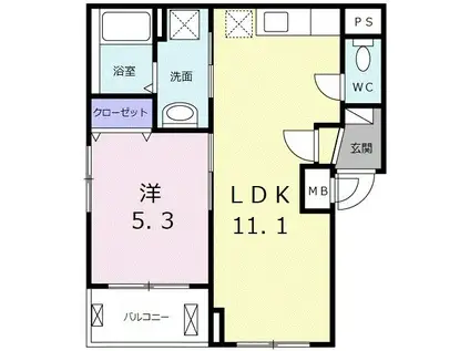 サンライフ文京(1LDK/3階)の間取り写真