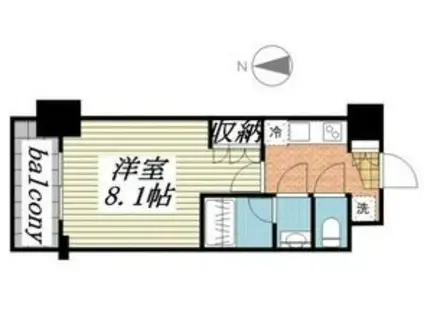 プレスタイル菊川(1K/2階)の間取り写真