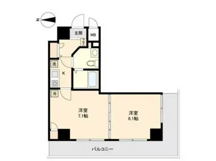 アーバンフラッツ新栄(2K/8階)の間取り写真