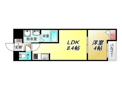 H-MAISON加美正覚寺XIII(1LDK/3階)の間取り写真
