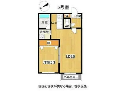 アベリア南郷(1LDK/4階)の間取り写真