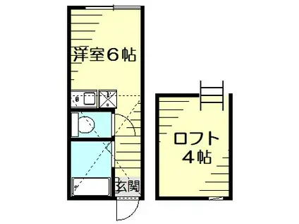 ユナイト上星川ボヘミアンローズ(ワンルーム/1階)の間取り写真