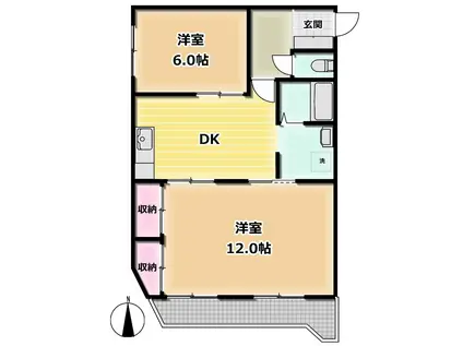 アン・ロジュマン(2DK/1階)の間取り写真