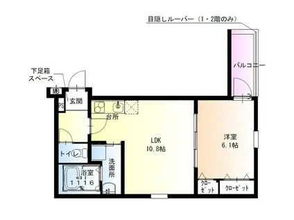 フジパレス西湊III番館(1LDK/2階)の間取り写真