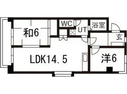 第2栄和マンション(2LDK/2階)の間取り写真