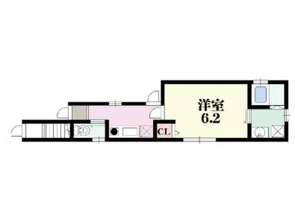 プリッ2六甲道(1K/1階)の間取り写真