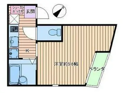 LATERALUS(1K/2階)の間取り写真