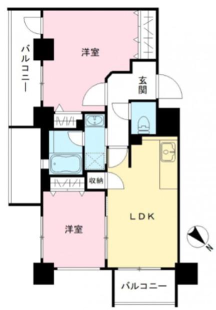 ピーノ京都西大路(2LDK/3階)の間取り写真