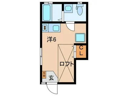 グランエッグス白金高輪(ワンルーム/1階)の間取り写真