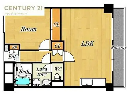 福島スカイハイツ(1LDK/7階)の間取り写真