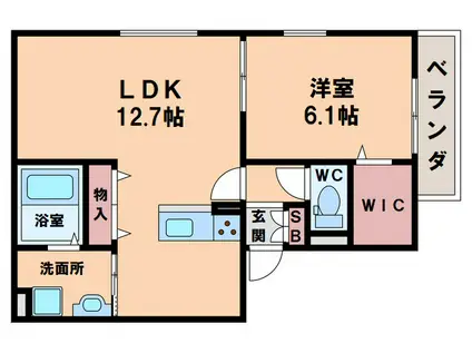 グランファミーユ(1LDK/2階)の間取り写真