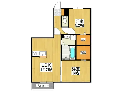 朝日レジデンス学園の森(2LDK/2階)の間取り写真