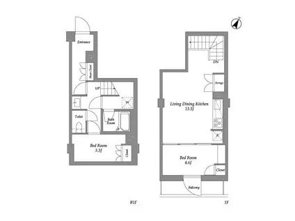 ザ・レジデンス用賀(2LDK/B1階)の間取り写真