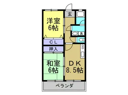 マルゴコーポ(2DK/2階)の間取り写真