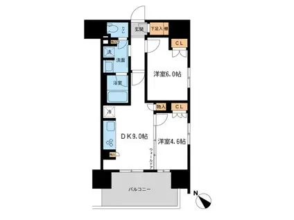 ブレス宮崎台(2DK/5階)の間取り写真