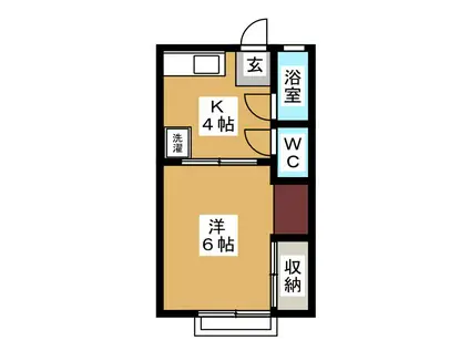 グリーンハイツ第2(1K/2階)の間取り写真