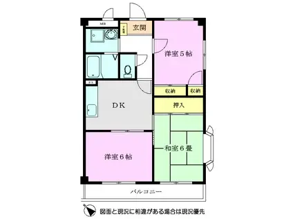 ドエル朝霞台(3DK/1階)の間取り写真