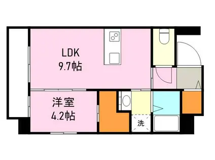 CLARE GRACE荒田(1LDK/7階)の間取り写真