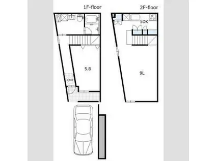 BLESSING ドムス宮の森(1LDK/1階)の間取り写真