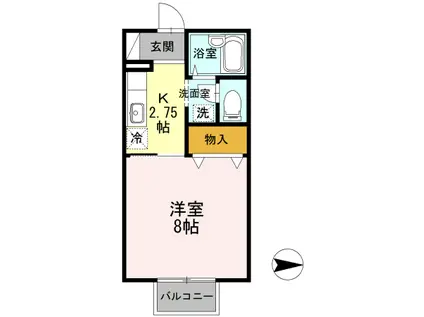 アベニューハタダ(1K/2階)の間取り写真