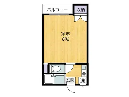 ベルコーポ 5号館(1K/2階)の間取り写真