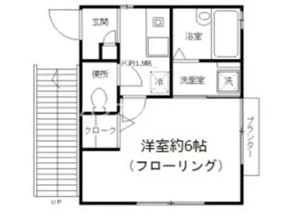 カトル東十条(1K/2階)の間取り写真