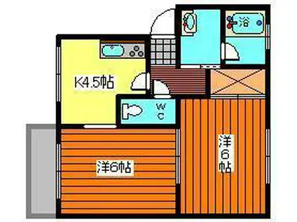 コンフォート18(2K/2階)の間取り写真