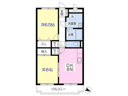 グラン・シャリオ(2DK/1階)の間取り写真