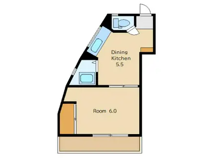 寿南台マンション(1DK/2階)の間取り写真