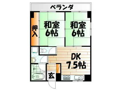 イトウ建設工業ビル(2DK/3階)の間取り写真