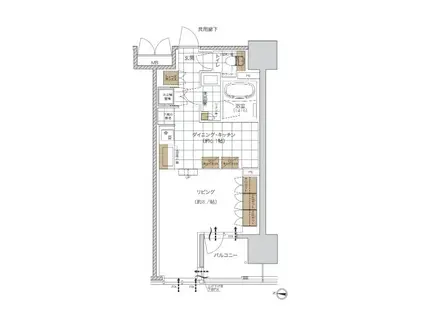 THE HIGH HORIE(ワンルーム/4階)の間取り写真