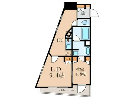 クインテット恵比寿(1LDK/6階)の間取り写真