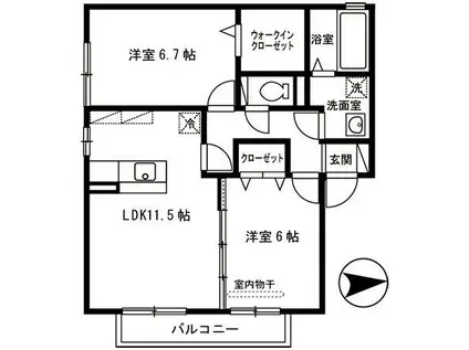 フローレンス(2LDK/1階)の間取り写真