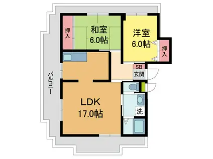 ベルハウス(2LDK/3階)の間取り写真