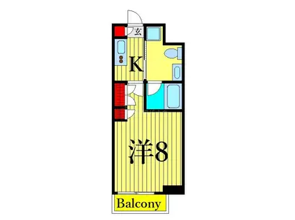 プラウドフラット上野松が谷(1K/6階)の間取り写真