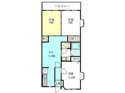 グレースビル(3LDK/2階)の間取り写真