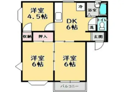 サンパレス(3DK/2階)の間取り写真