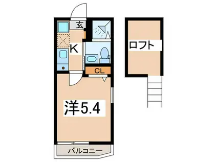 スカーレット六角橋(1K/2階)の間取り写真