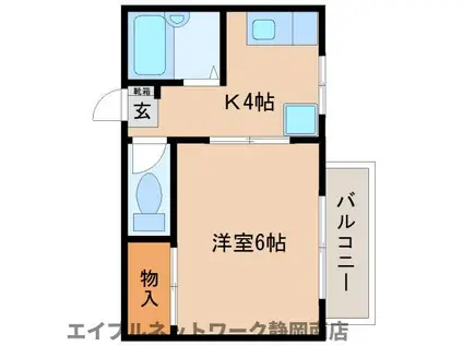 ルポ・マヌアール(1K/1階)の間取り写真