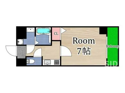 グランエクラ今市(1K/2階)の間取り写真