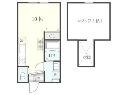 アーリアガーデン横濱山手II(ワンルーム/1階)の間取り写真