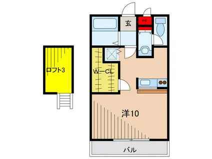 パークサイド綾瀬(ワンルーム/1階)の間取り写真
