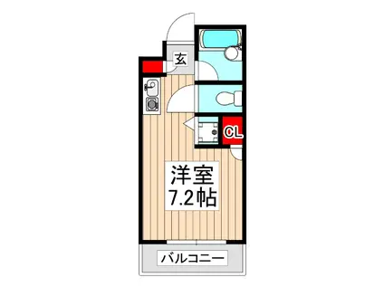 メション新座II(ワンルーム/5階)の間取り写真
